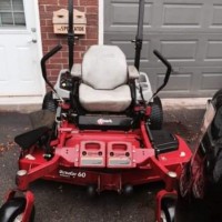 EXMARK 60 inch riding lawn mower with ultra vac attachment